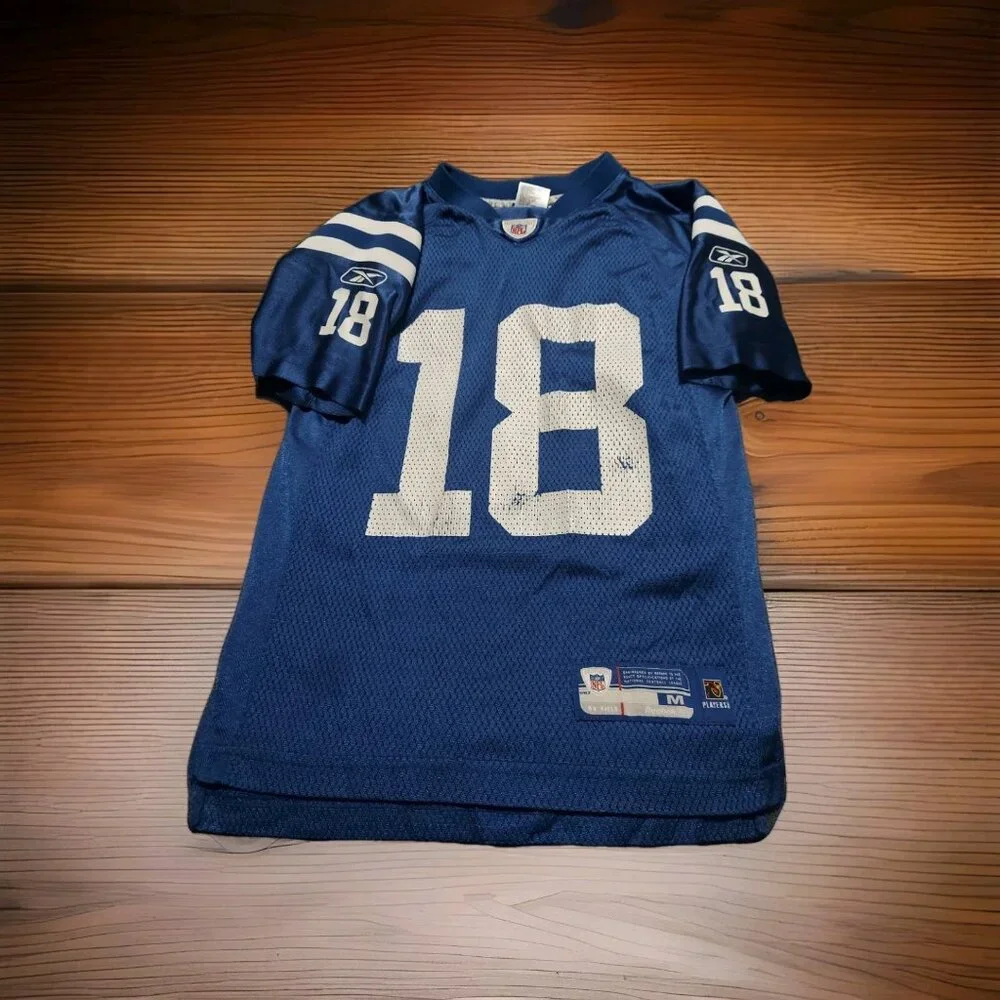 Reebok Peyton Manning Indianapolis Colts #18 Jersey Blue Youth Medium‎ (10-12)